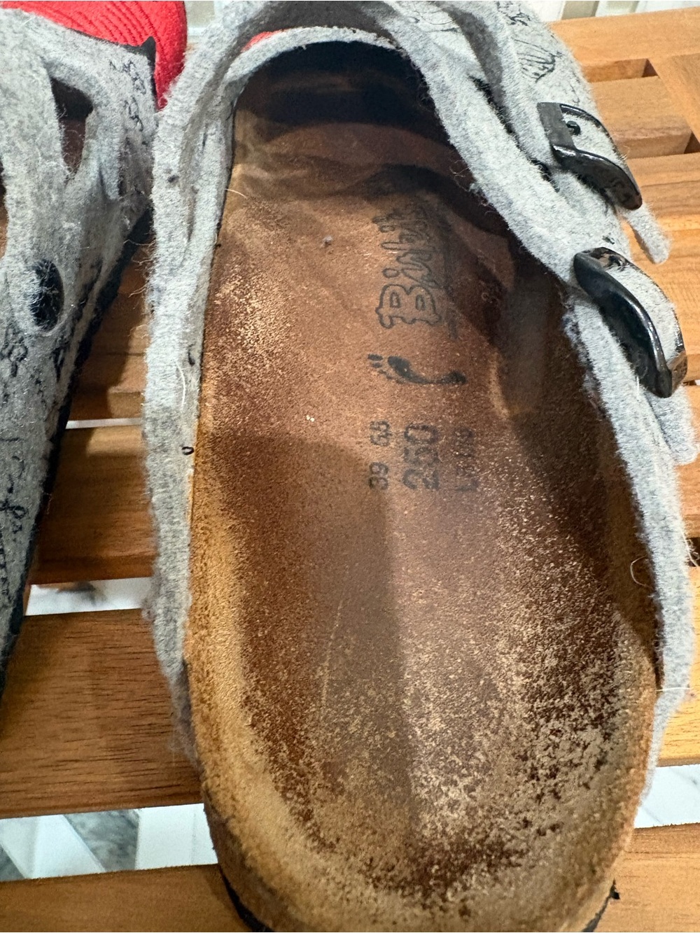 Birkenstock Birki’s 39 US8 Dorian Paris Heart Mary Jane Clogs Grey Birko-Flor - Picture 5 of 9